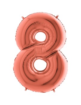 PALLONCINO IN MYLAR 1MT ROSEGOLD NUMERO 8