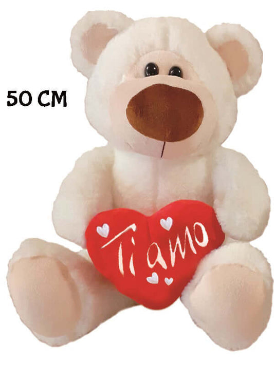 ORSO BIANCO CON CUORE TI AMO 50 CM