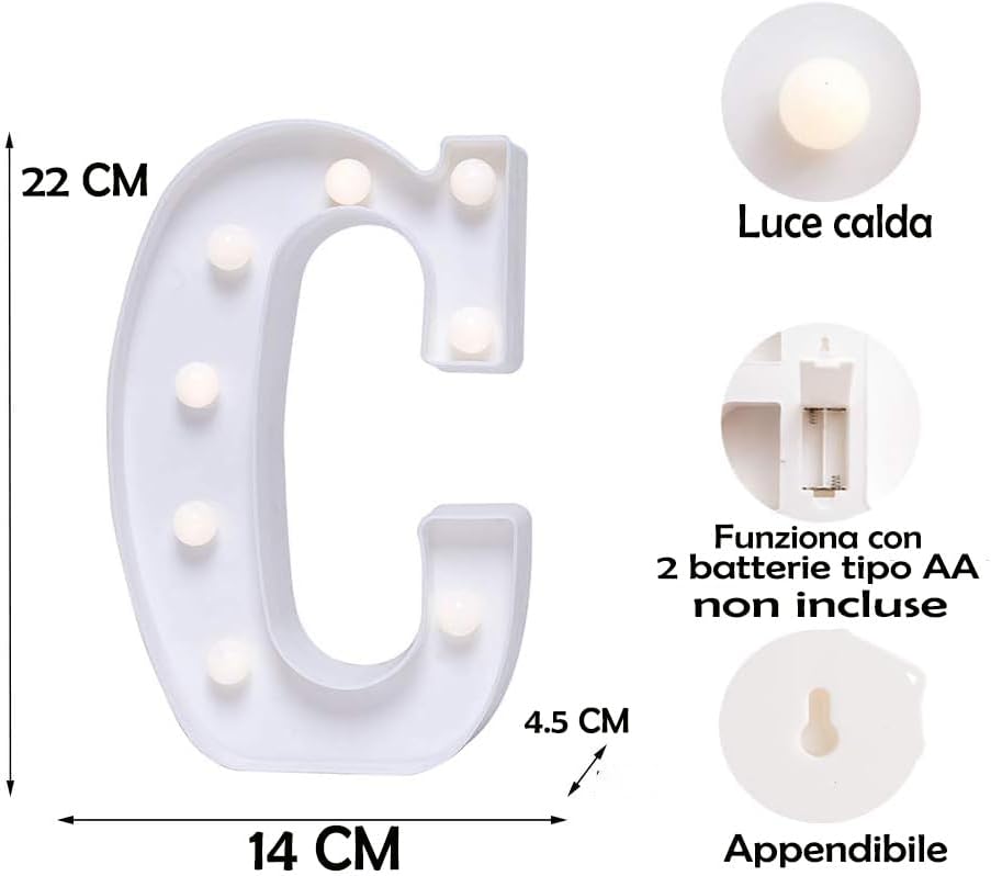 DECORAZIONE LUMINOSA LETTERA C