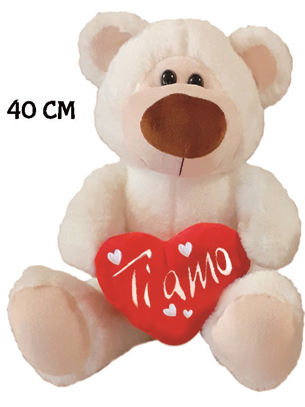 ORSO BIANCO CON CUORE TI AMO 40 CM