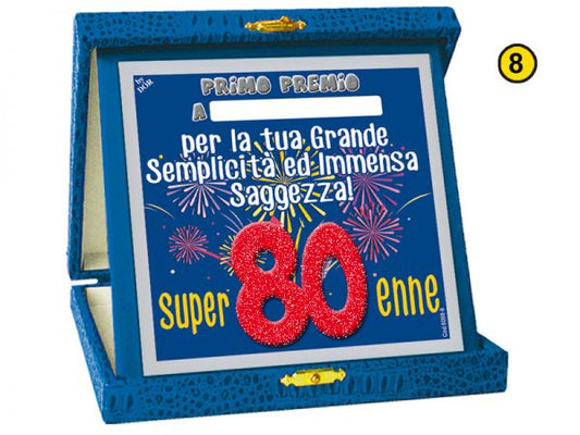 TARGA PREMIO - GADGET COMPLEANOO 80 ANNI GLITTER