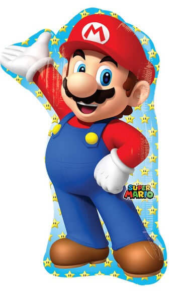 SUPER MARIO PALLONCINO IN MYLAR SAGOMATO 55X83 CM