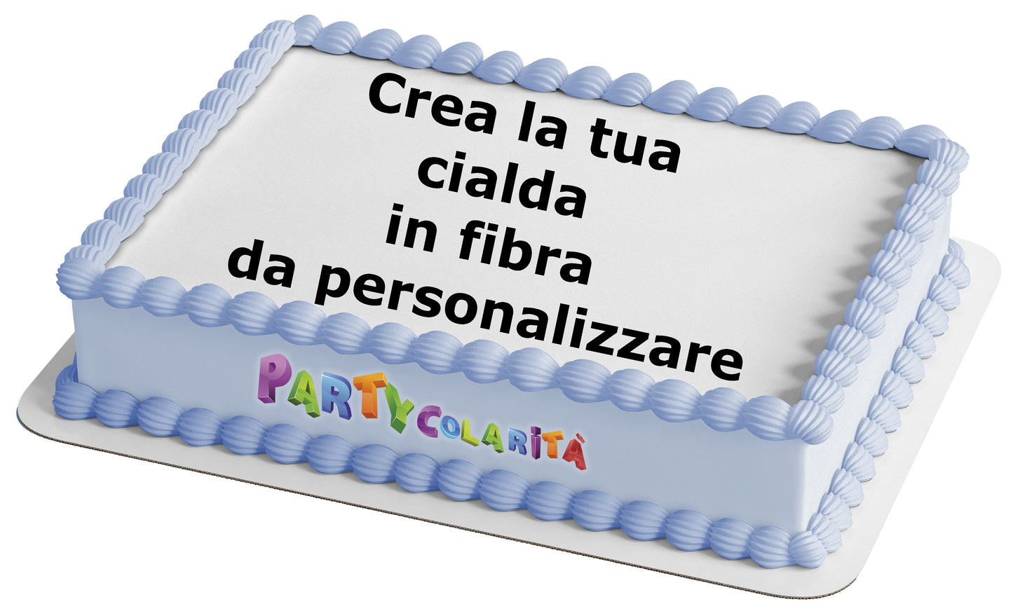 CREA LA TUA CIALDA IN IN FIBRA VEGETALE PERSONALIZZATA PER TORTA RETTANGOLARE 20X30 CM CIRCA