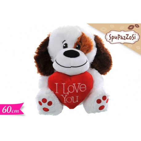 CANE CON CUORE I LOVE YOU 60CM