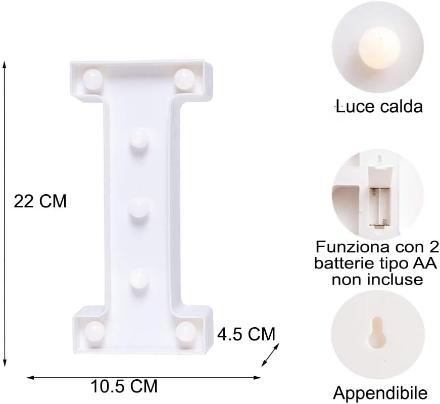 DECORAZIONE LUMINOSA LETTERA I