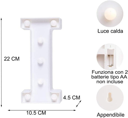 DECORAZIONE LUMINOSA LETTERA I