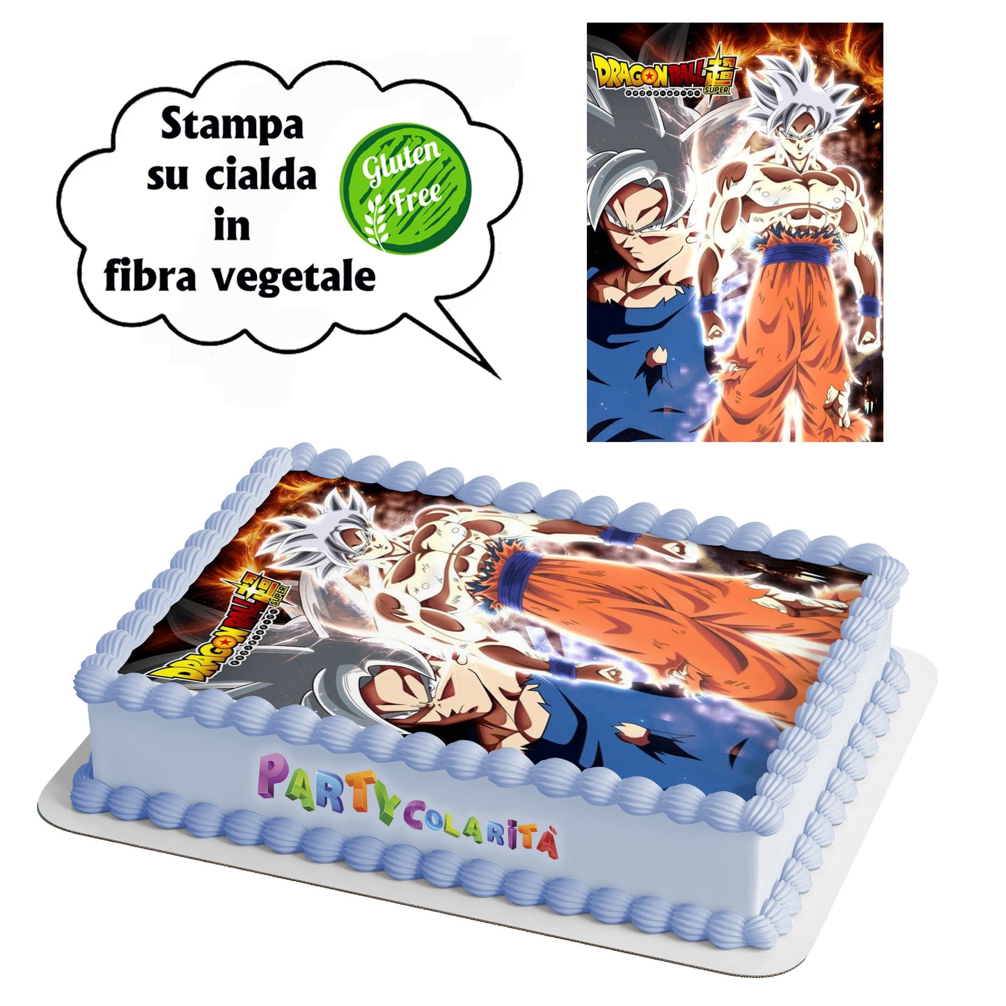 CIALDA PER TORTA DRAGON BALL RETT IN IN FIBRA VEGETALE 20X30 (mod-10)