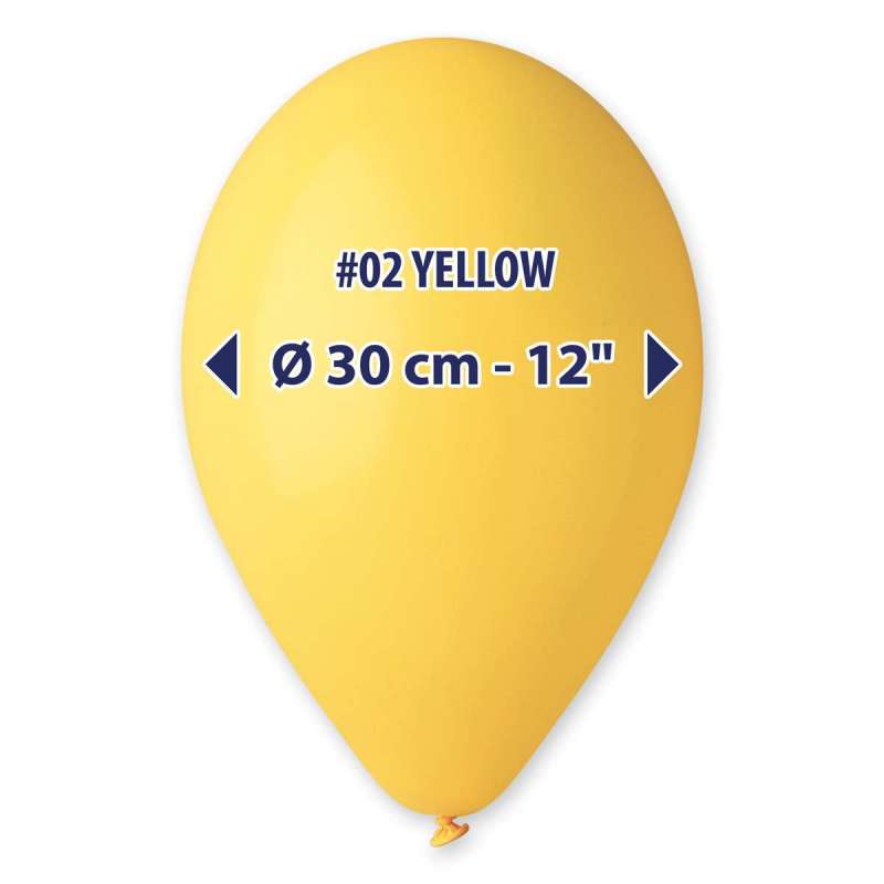 PALLONCINI IN LATTICE 12" 30 CENTRIMETRI CONF DA 18 PEZZI GIALLO