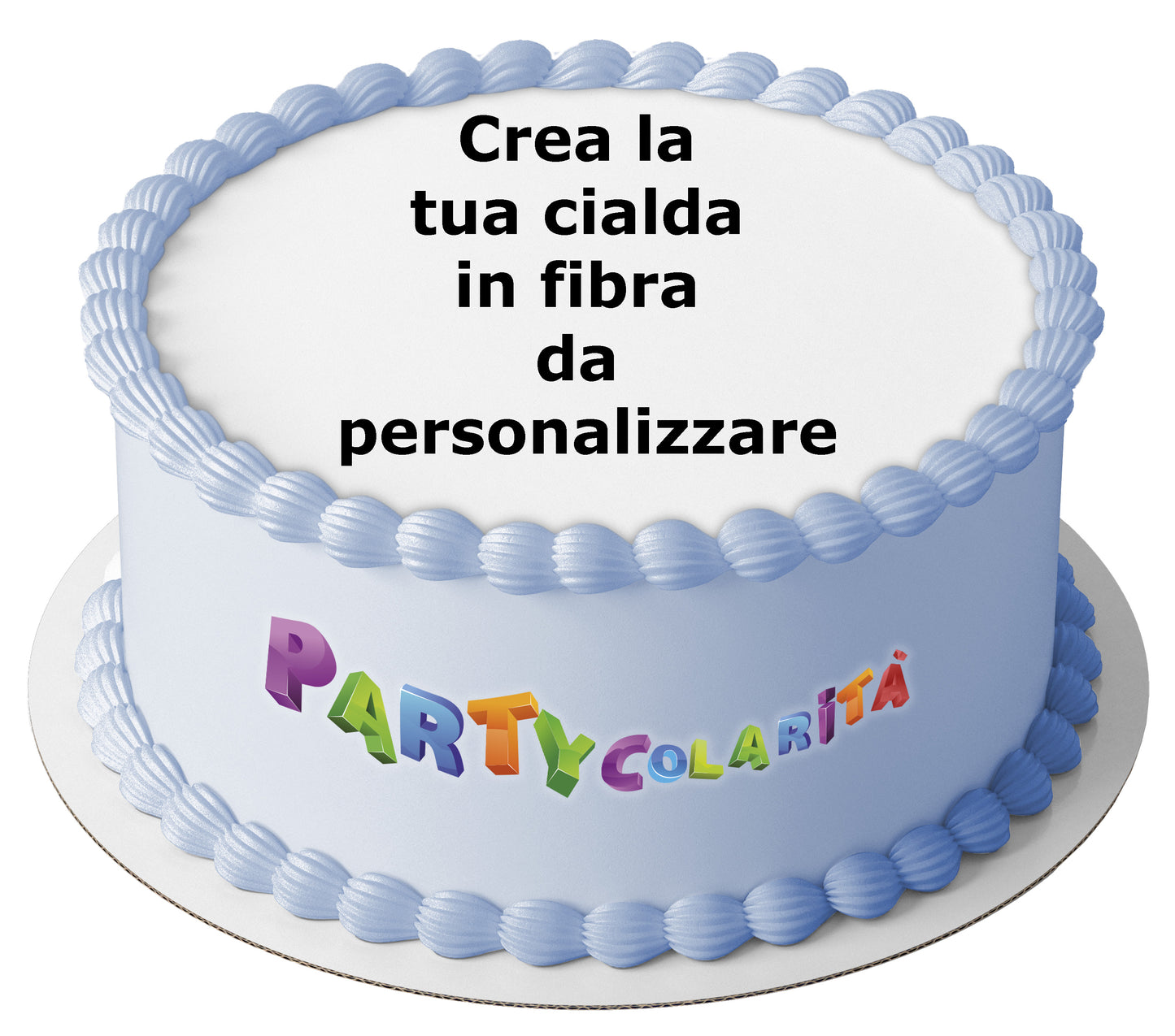 CREA LA TUA CIALDA IN IN FIBRA VEGETALE PERSONALIZZATA PER TORTA TONDA DIAMETRO 20 CM CIRCA