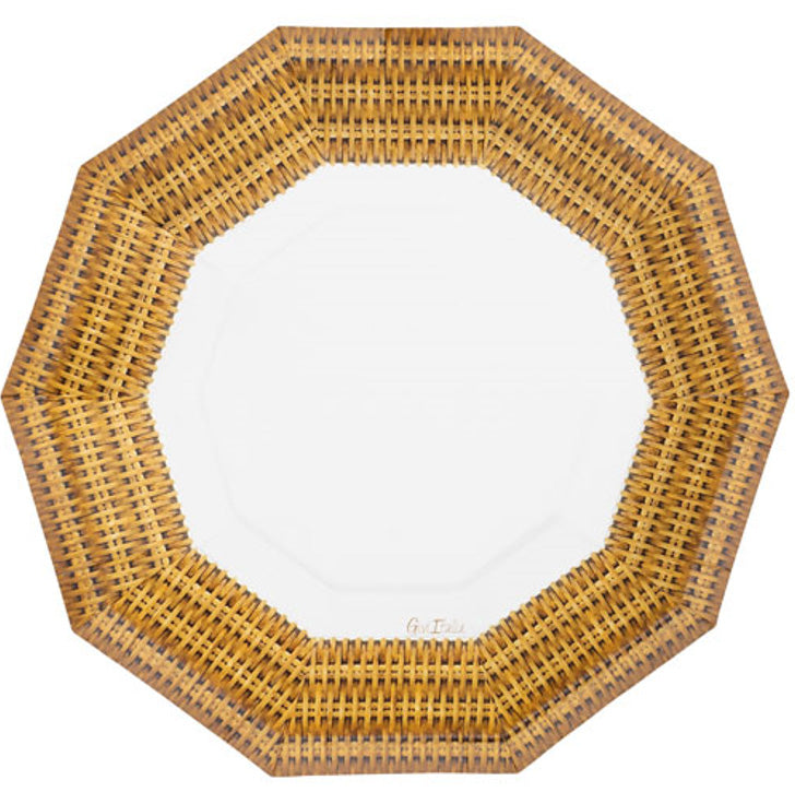 RATTAN PIATTI PIANI 23X24 ESAGONALI DECORO RATTAN PZ 8