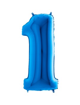 PALLONCINO IN MYLAR 1MT BLU NUMERO 1