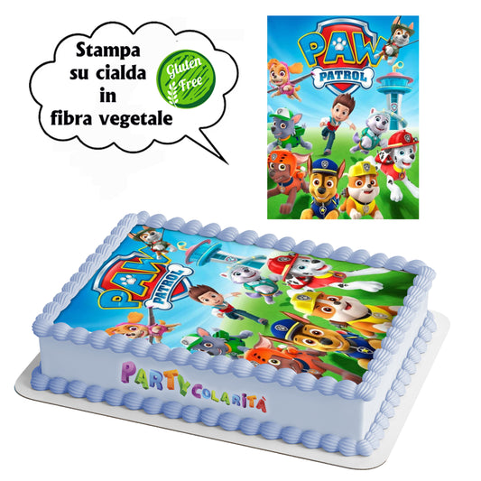 CIALDA PER TORTA PAW PATROL RETT IN IN FIBRA VEGETALE 20X30 (mod-8)