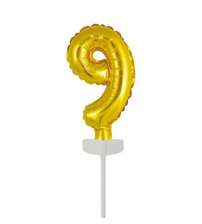 PALLONE FOIL PER TORTA 13CM ORO NUMERO 9