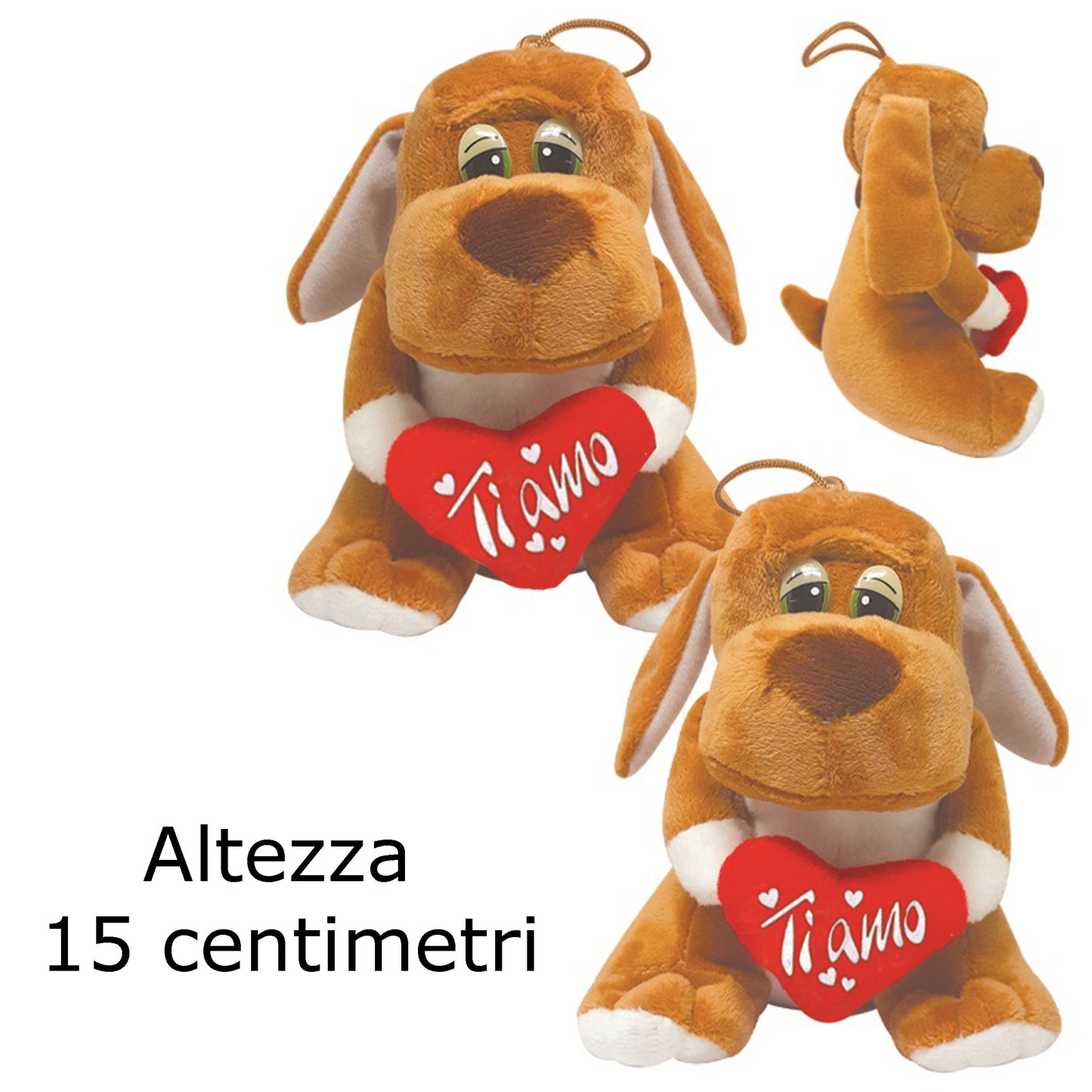 CAGNOLINO CON CUORE TI AMO 15 CM