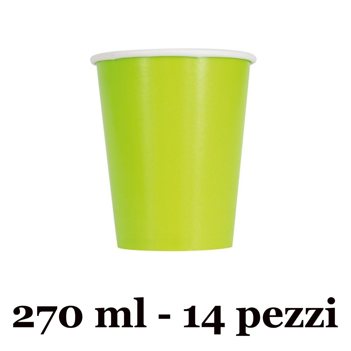 VERDE CHIARO BICCHIERI CARTA MONOUSO 270ML 14PZ