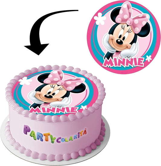 CIALDA PER TORTA MINNIE TONDA IN OSTIA DIAMETRO 20 CM (mod-5)