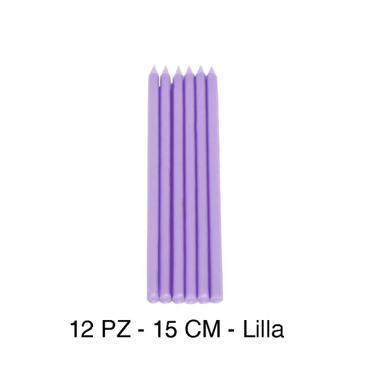 CANDELE STELO 15CM LILLA 12PZ