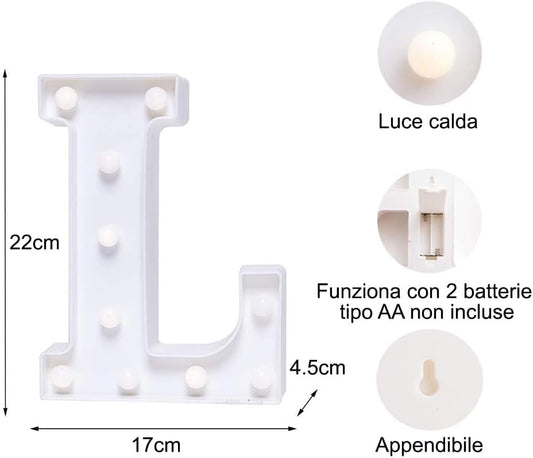 DECORAZIONE LUMINOSA LETTERA L