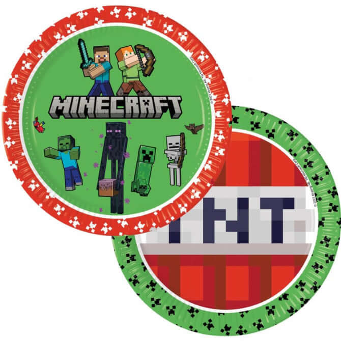 MINECRAFT PIATTI 23 CM 8 PEZZI