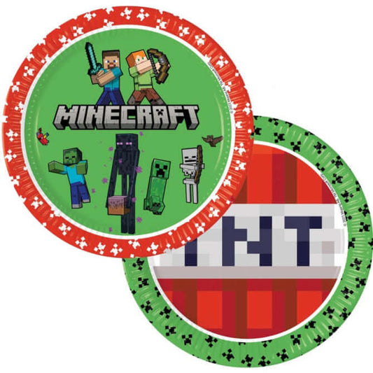 MINECRAFT PIATTI 23 CM 8 PEZZI