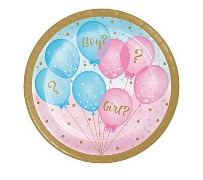 GENDER REVEAL PIATTI 18CM 8 PEZZI