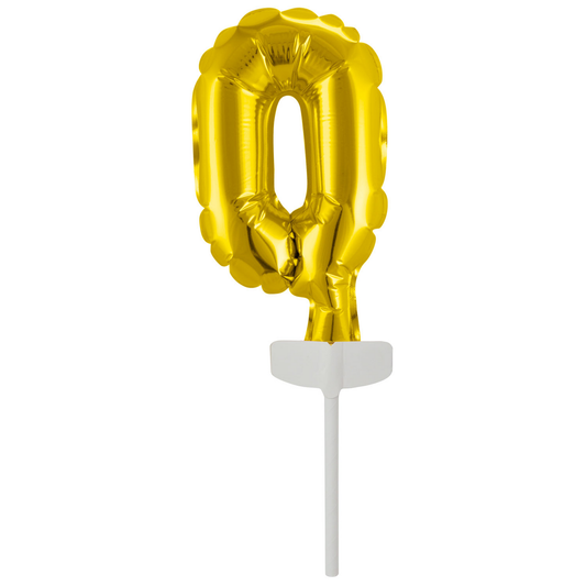 PALLONE FOIL PER TORTA 13CM ORO NUMERO 0