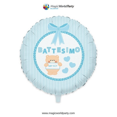 BATTESIMO BOY PALLONCINO TONDO 45 CM