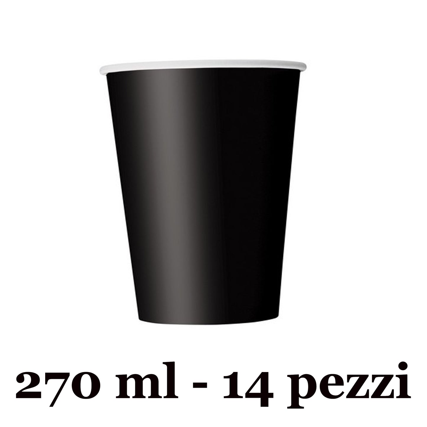 NERO BICCHIERI CARTA MONOUSO 270ML 14PZ