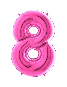 PALLONCINO IN MYLAR 1MT FUXIA NUMERO 8