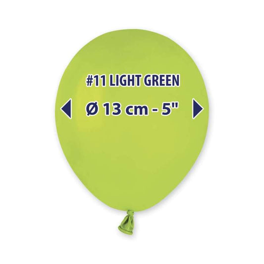 PALLONCINI IN LATTICE 5" 13 CENTRIMETRI CONF DA 20 PEZZI VERDE CHIARO