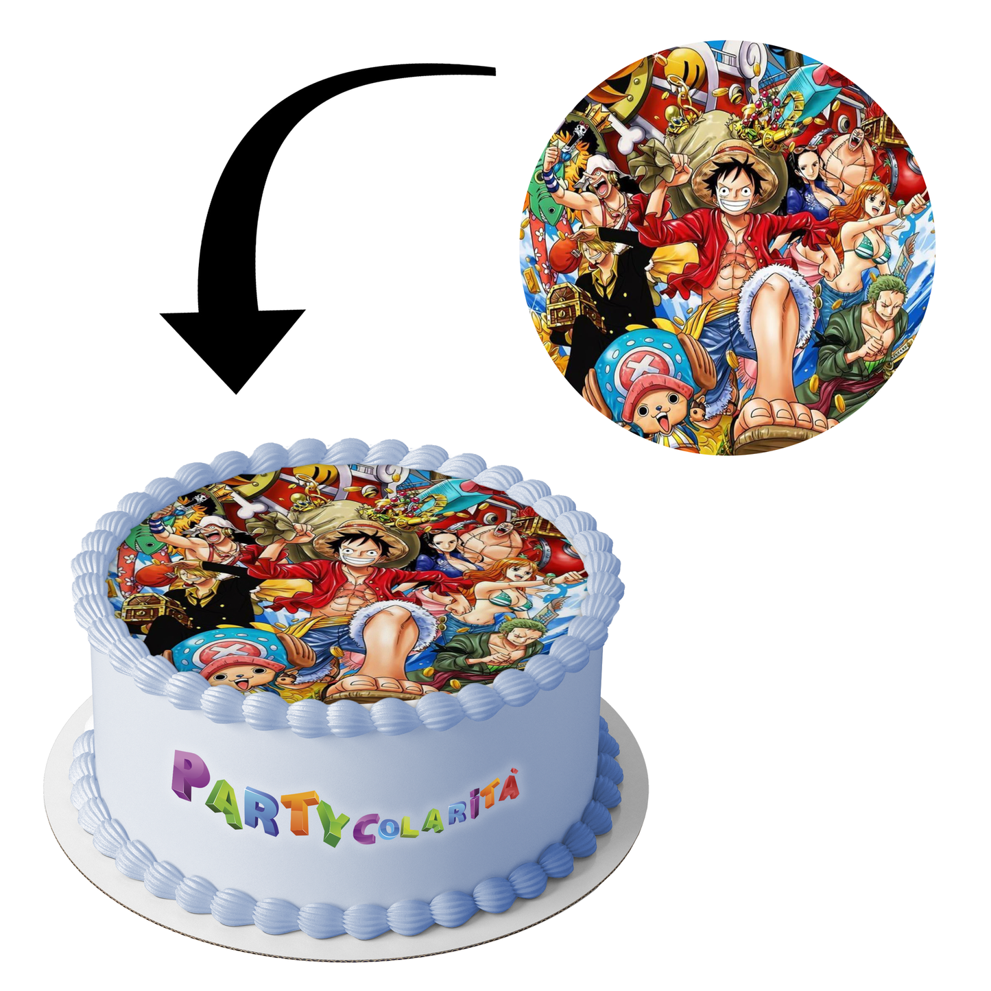 CIALDA PER TORTA ONE PIECE TONDA IN OSTIA DIAMETRO 20 CM (mod-1)