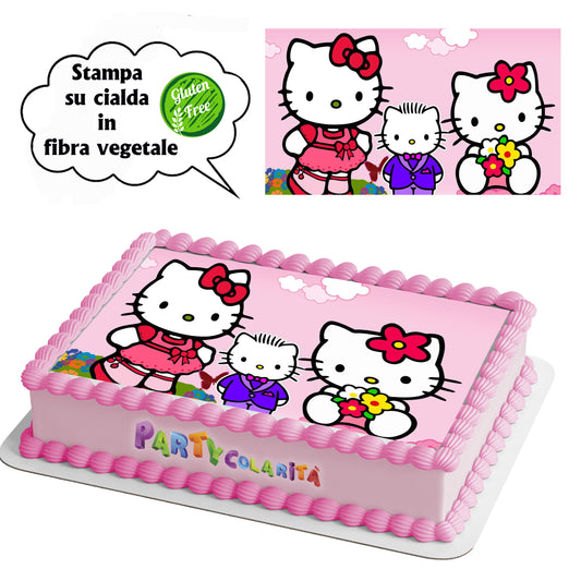 CIALDA PER TORTA HELLO KITTY RETT IN IN FIBRA VEGETALE 20X30 (mod-2)