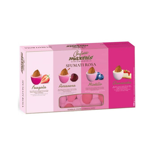 CONFETTI MAXTRIS GUSTI MISTI SFUMATI ROSA RICOPERTI DI CIOCCOLATO BIANCO CON MANDORLA - CONF DA 1KG