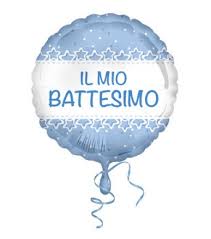 BATTESIMO BOY PALLONCINO IL MIO BATTESIMO CELESTE TONDO 42 CM