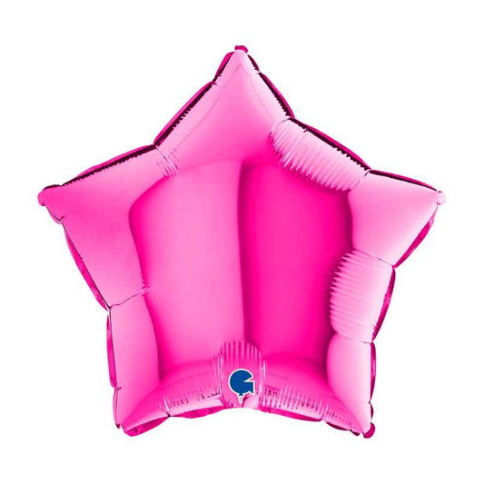 PALLONCINO IN MYLAR 45CM FORMA STELLA FUXIA