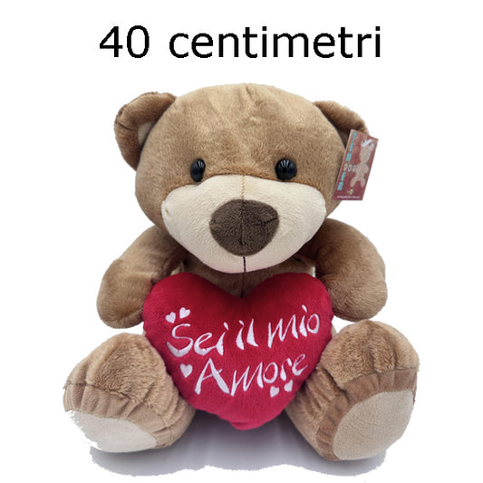 ORSACCHIOTTO CON CUORE SEI IL MIO AMORE 40 CM