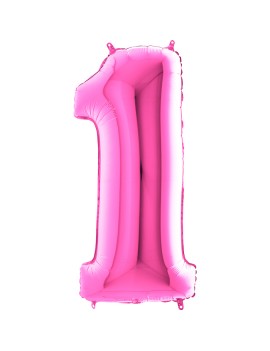 PALLONCINO IN MYLAR 1MT FUXIA NUMERO 1