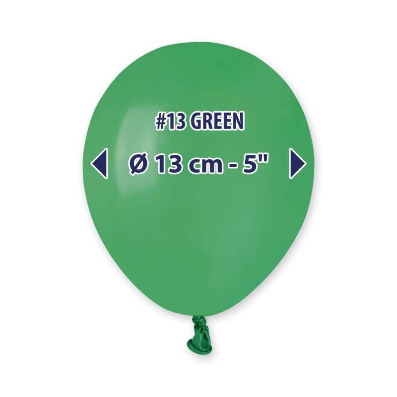 PALLONCINI IN LATTICE 5" 13 CENTRIMETRI CONF DA 20 PEZZI VERDE SCURO