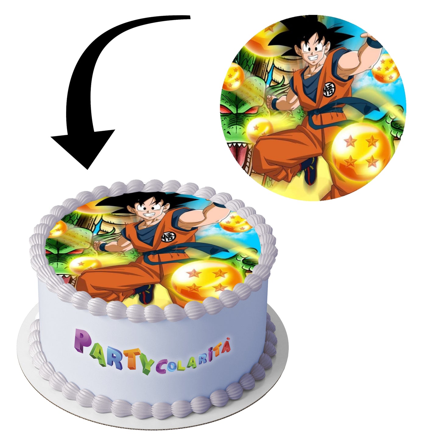 CIALDA PER TORTA DRAGON BALL TONDA IN OSTIA DIAMETRO 20 (mod-1)