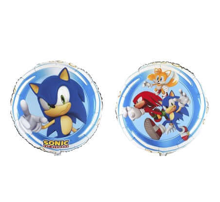 SONIC PALLONCINO IN MYLAR TONDO DOPPIA STAMPA 46 CM