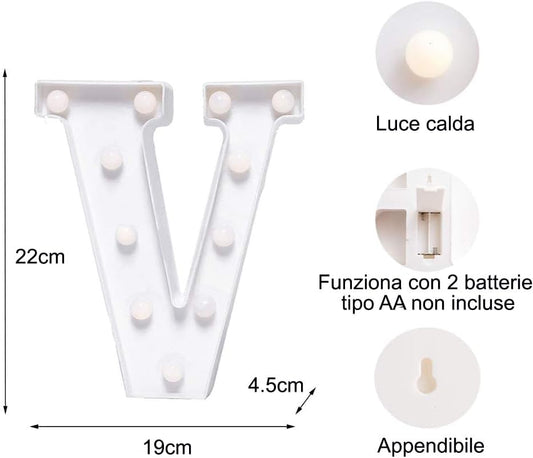 DECORAZIONE LUMINOSA LETTERA V