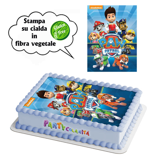 CIALDA PER TORTA PAW PATROL RETT IN IN FIBRA VEGETALE 20X30 (mod-9)