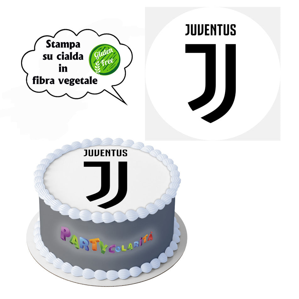 CIALDA PER TORTA JUVENTUS TONDA IN IN FIBRA VEGETALE DIAMETRO 20 CM