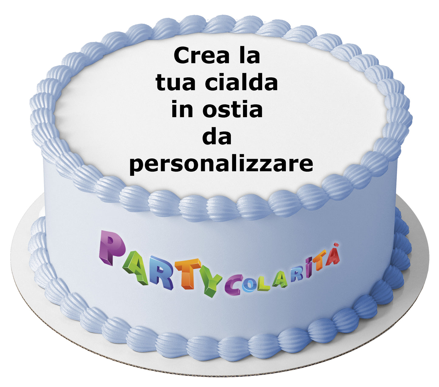 CREA LA TUA CIALDA IN OSTIA PERSONALIZZATA PER TORTA TONDA DIAMETRO 20 CM CIRCA