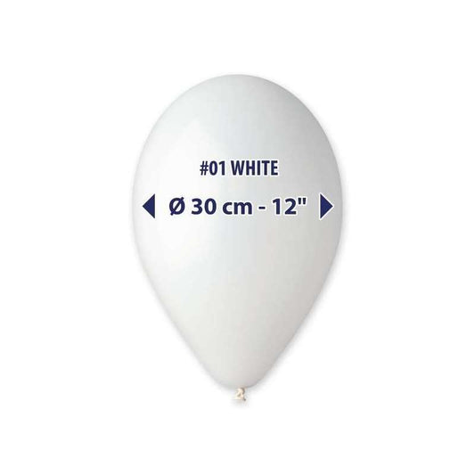 PALLONCINI IN LATTICE 12" 30 CENTRIMETRI CONF DA 18 PEZZI BIANCO