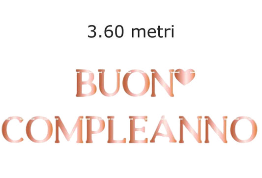 FESTONE BUON COMPLEANNO 3,6 MT ROSE GOLD