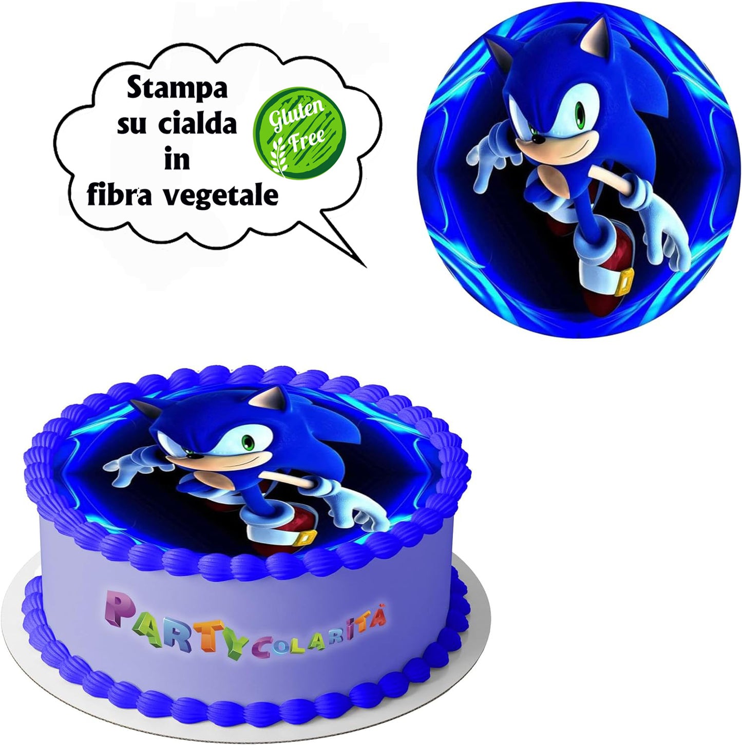 CIALDA PER TORTA SONIC TONDA IN IN FIBRA VEGETALE DIAMETRO (mod-2)