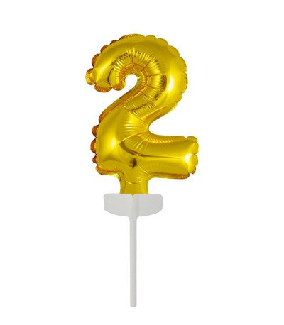 PALLONE FOIL PER TORTA 13CM ORO NUMERO 2