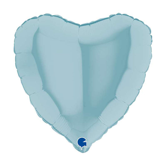 PALLONCINO IN MYLAR 45CM FORMA CUORE CELESTE