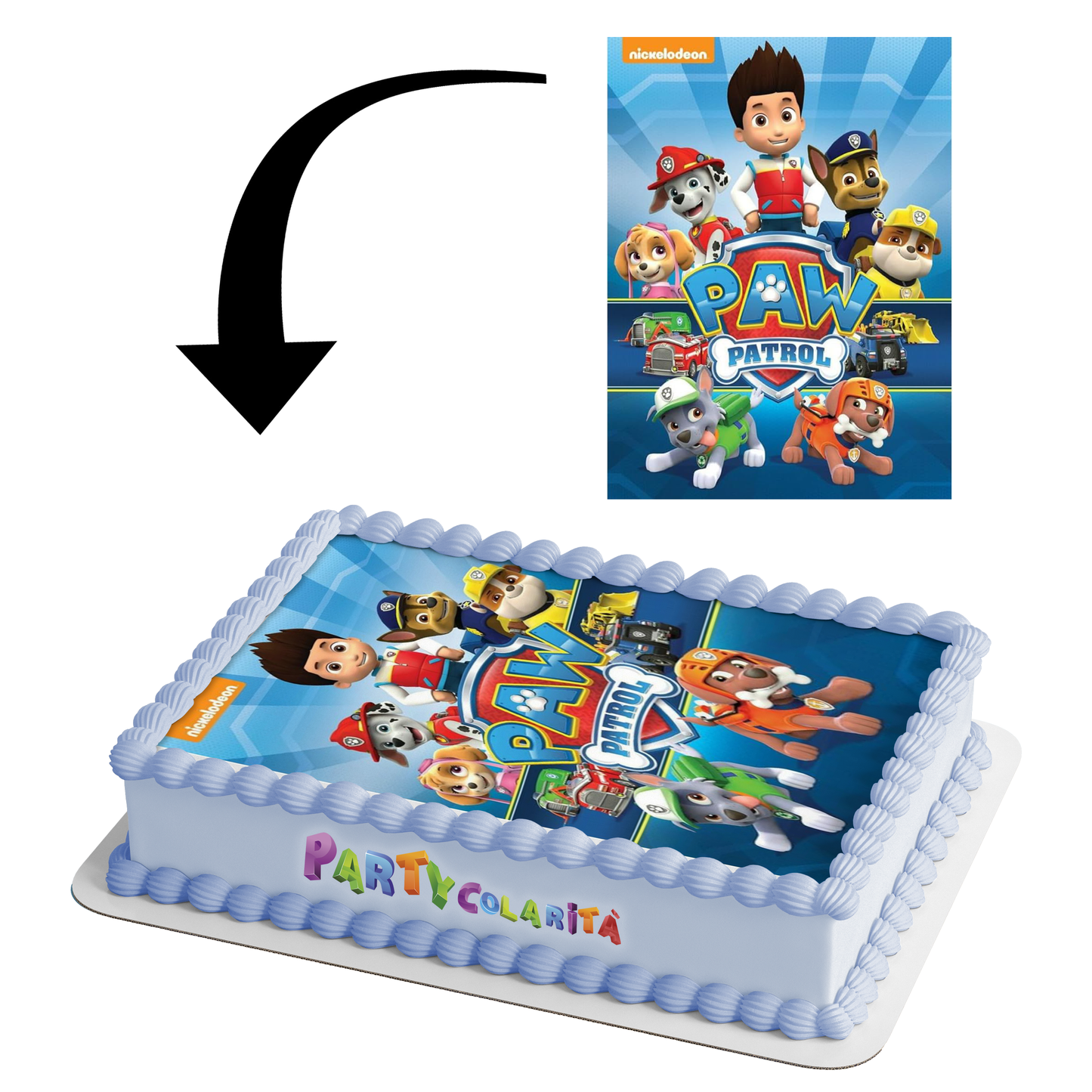 CIALDA PER TORTA PAW PATROL RETT IN OSTIA 20X30 (mod-9)